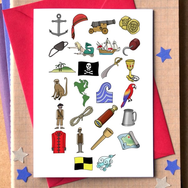 Pirates Alphabet Greetings Card