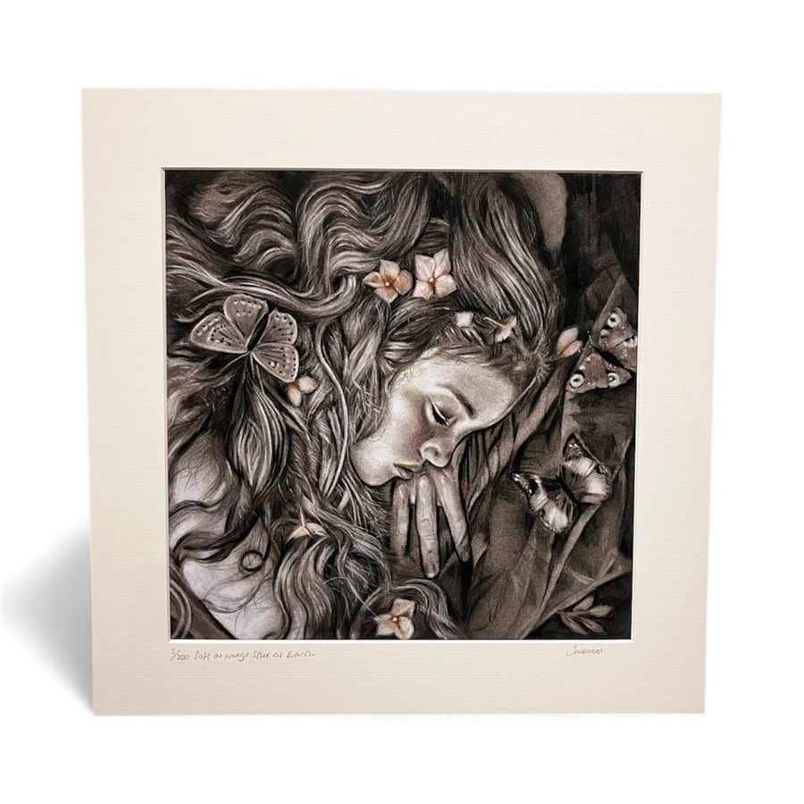 Soft As Wings Still As Earth Young Girl Portrait Giclée Print