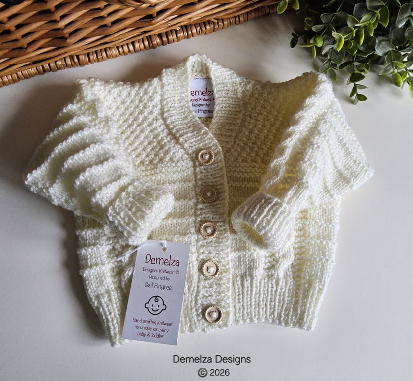 Designer Baby Hand Knitted Cardigan 0-3 months size