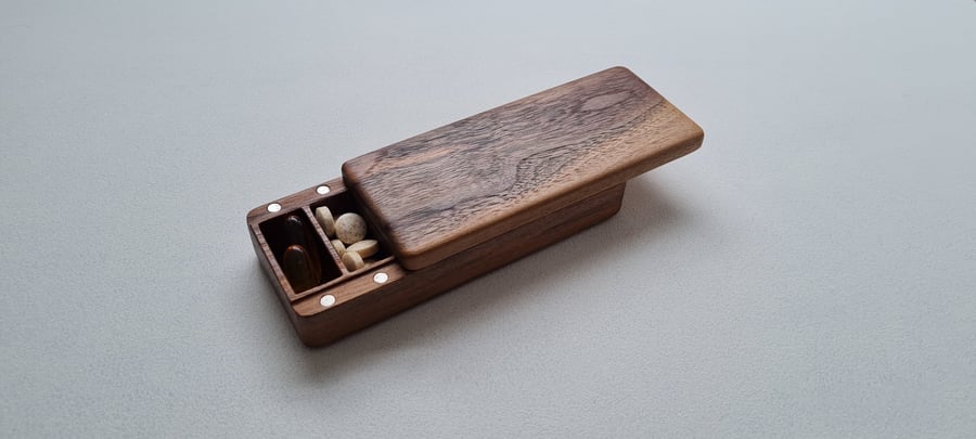 Medium Solid Wood Pillbox - 7 Day Pill Organiser