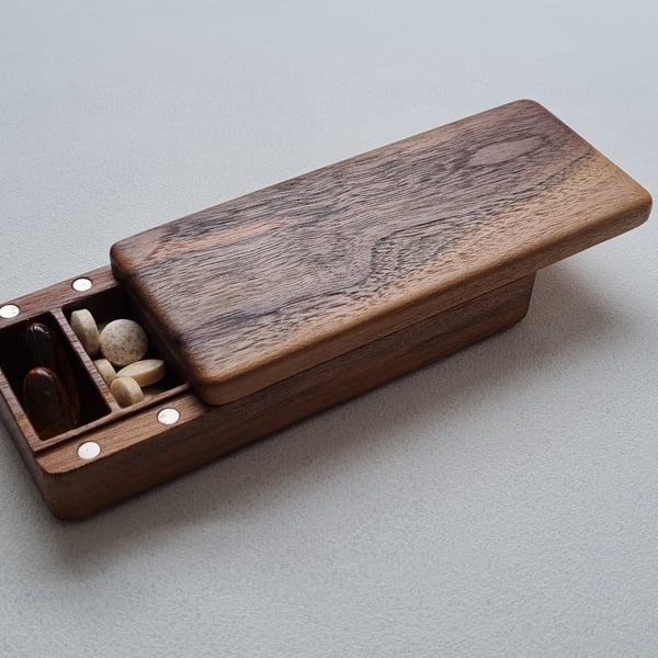 Medium Solid Wood Pillbox - 7 Day Pill Organiser