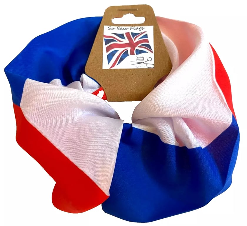Czech Republic Flag Hair Scrunchie Scrunchies Accessory Band Elastic