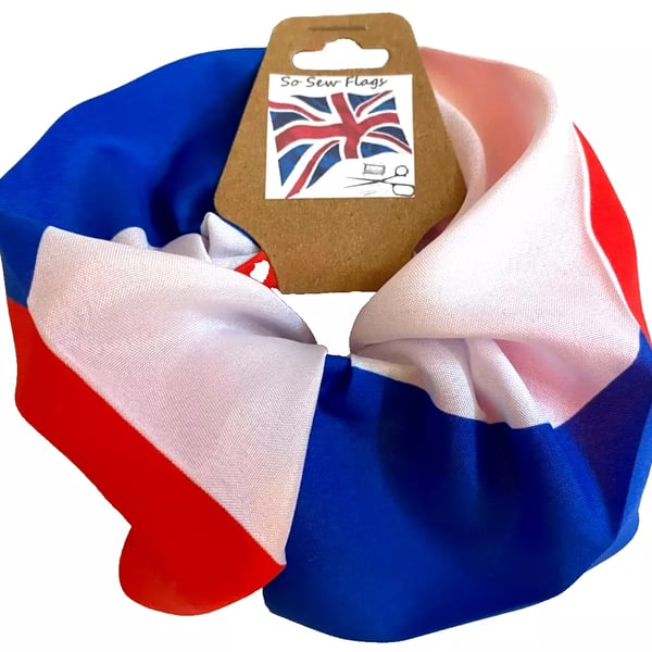 Czech Republic Flag Hair Scrunchie Scrunchies Accessory Band Elastic