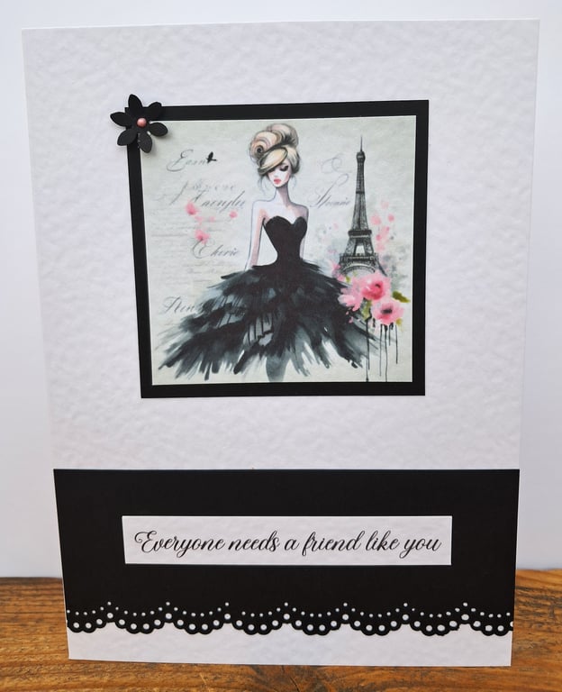 C6717   Birthday Card, Everyone needs a friend like you, Hammered Card,