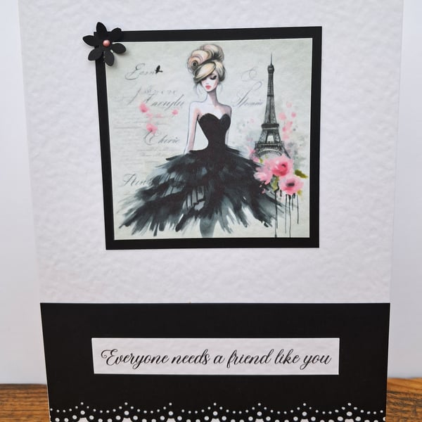 C6717   Birthday Card, Everyone needs a friend like you, Hammered Card,