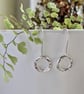 Long silver earrings, circle earrings, sterling silver earrings - Image 4