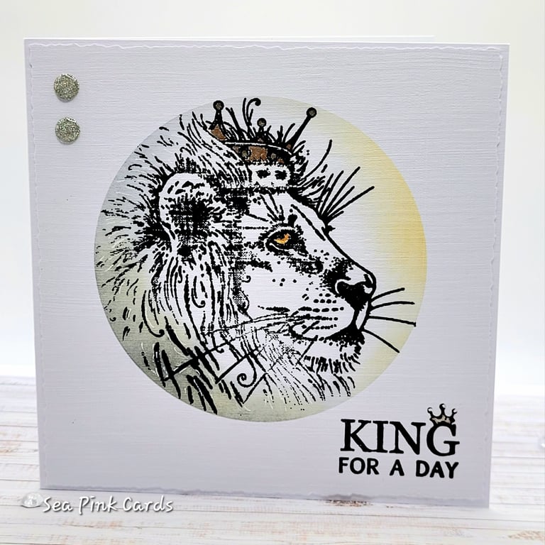 Lion Card - birthday, father's day, card for him, blank inside, textured