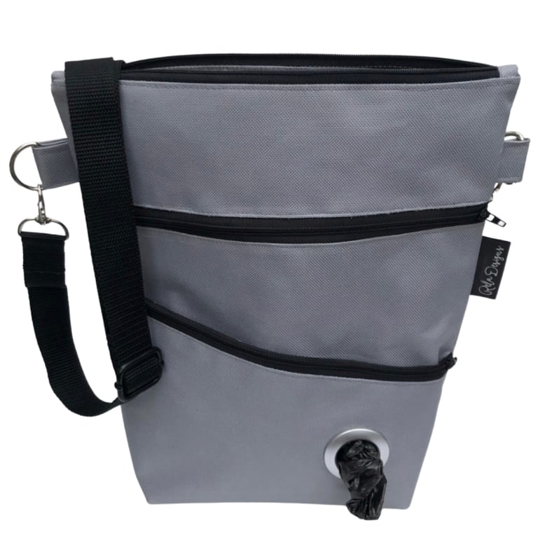 Dog walking bag, waterproof grey 