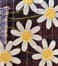 Notebook & Journal Cover with Daisy Flowers in Felt & Vintage Welsh Tweed  - Image 4
