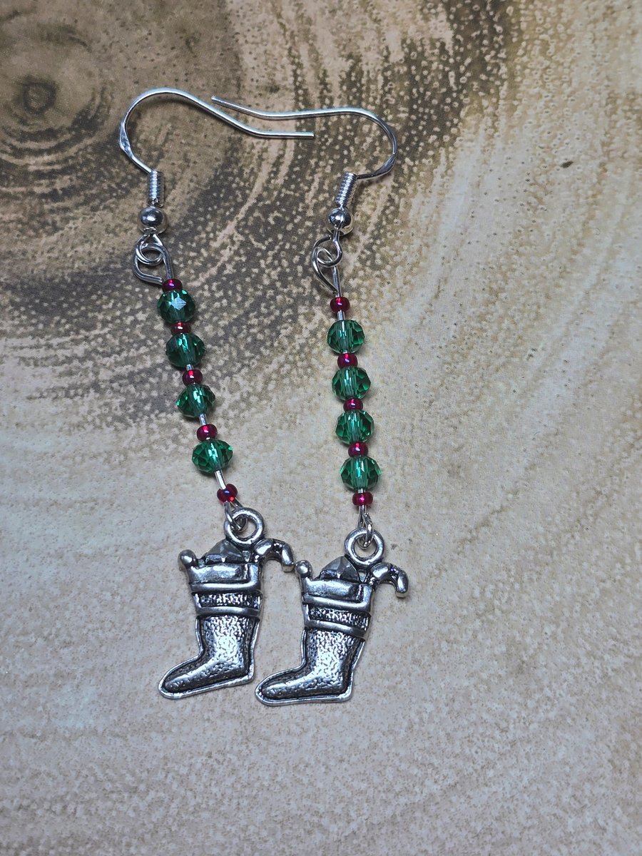 Christmas stocking earrings