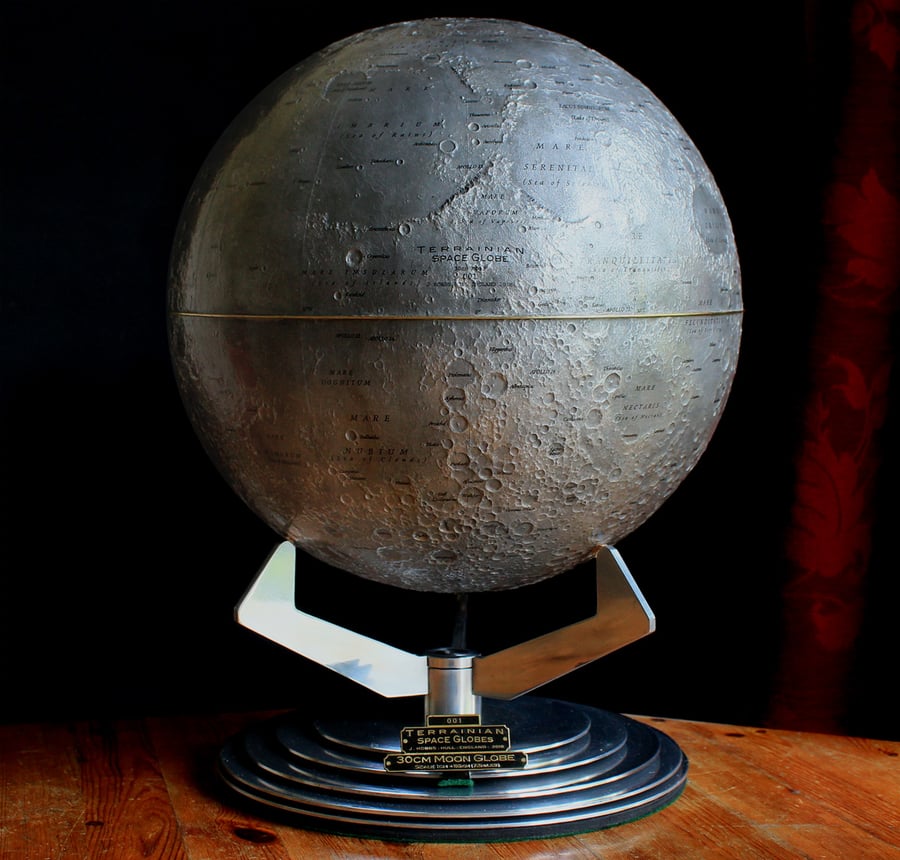 Moon Globe (30cm) with accurate and highly detailed raised relief.