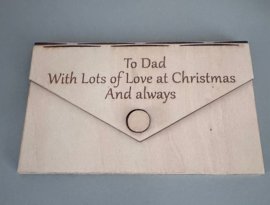 Personalised Wooden Money Envelope – Engraved Cash Gift Holder
