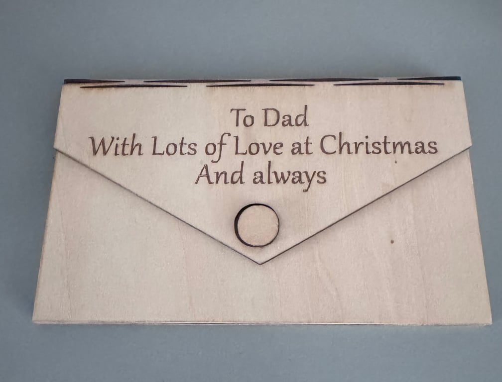Personalised Wooden Money Envelope – Engraved Cash Gift Holder