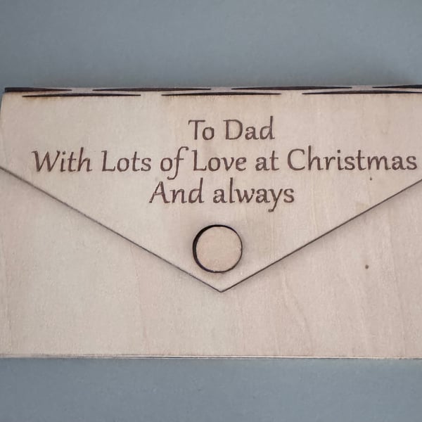Personalised Wooden Money Envelope – Engraved Cash Gift Holder