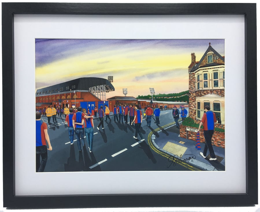 Crystal Palace F.C. Selhurst Park. Framed, Football Art Print. 14" x 11" Frame 