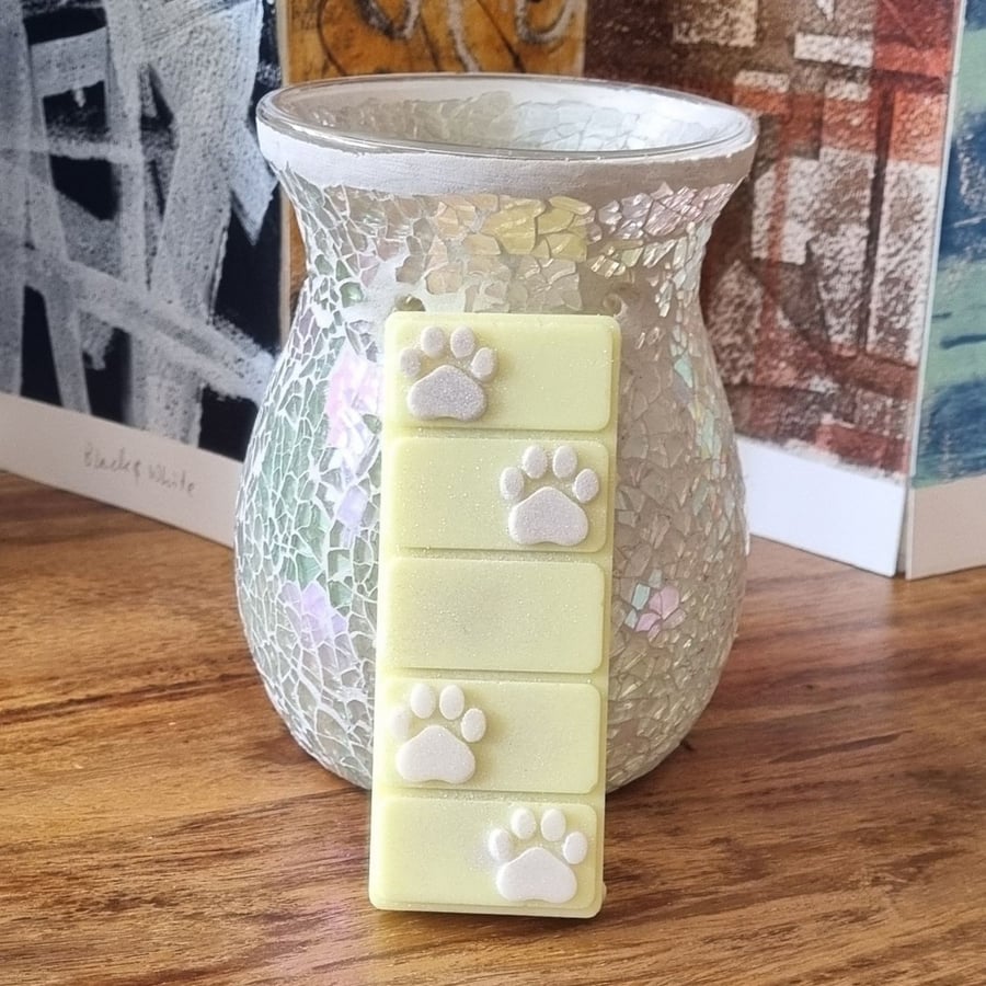 Soy Wax Melt Bar Dog Pawsome Design Pear and Freesia Highly Scented Gift