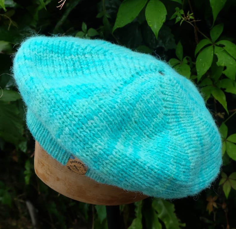 Handmade beret with ethical wool from rescued sheep