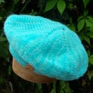 Handmade beret with wool from rescued sheep