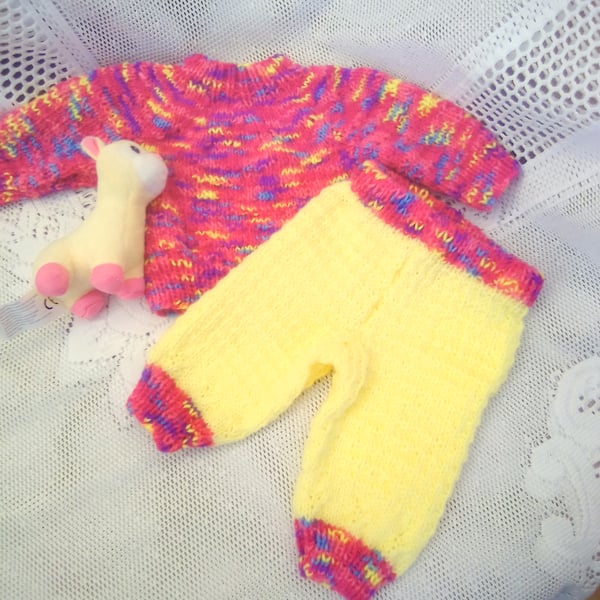 Knitted Jumper and Trousers Set for Baby, Baby Shower Gift, Baby's Outfit