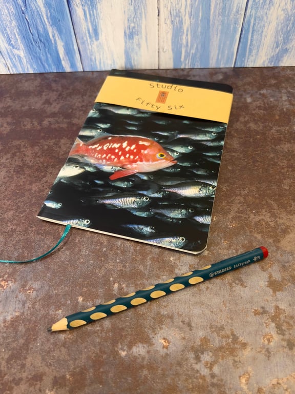 Notebook, Marine themed, A5 (ish), made from up-cycled and recycled materials.