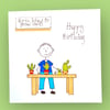 Stick figure birthday card. Reserved for Martine 