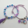 Mermaid jewellery making craft kit for children or adults - makes two bracelets