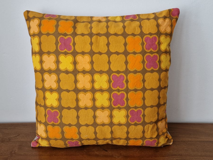 Handmade cushion cover vintage 1960s 1970s geomatric fabric Jyoti Bhomik Heals