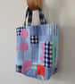 Irish Linen Patchwork Bag, Small Project Bag - Image 2