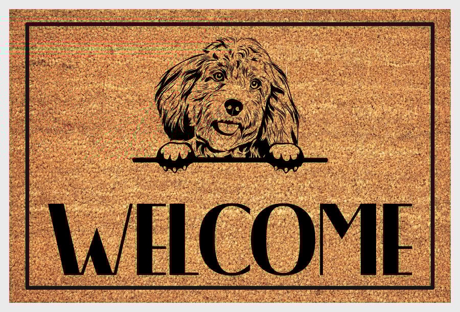 Cockapoo Door Mat - Personalised Cockapoo Welcome Mat - 3 Sizes