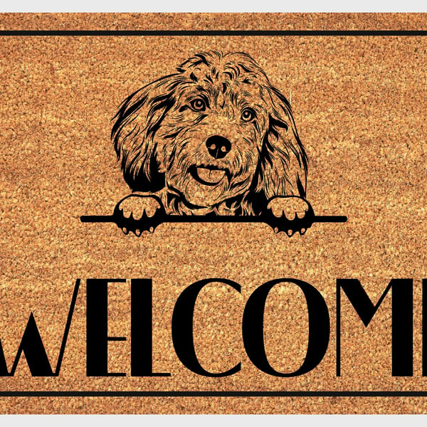 Cockapoo Door Mat - Personalised Cockapoo Welcome Mat - 3 Sizes