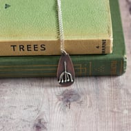 Copper & Silver Seed Head Nature Inspired Rustic Pendant, Gift for Nature lover