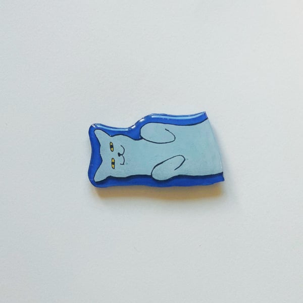 No Worries Cat– Handmade Original Pet Illusration Fridge Magnet