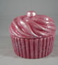 Pink Ceramic Novelty Cup Cake Muffin Party Food Trinket Box Jewellery Box. - Image 1
