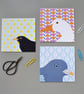 Swan blank or birthday card with patterned background - Image 4