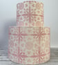Hand Printed Organic Cotton Oblong Cushion - RUNA - Soft Pink - Image 8