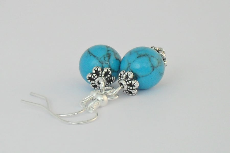 SALE: Handmade turquoise magnesite earrings