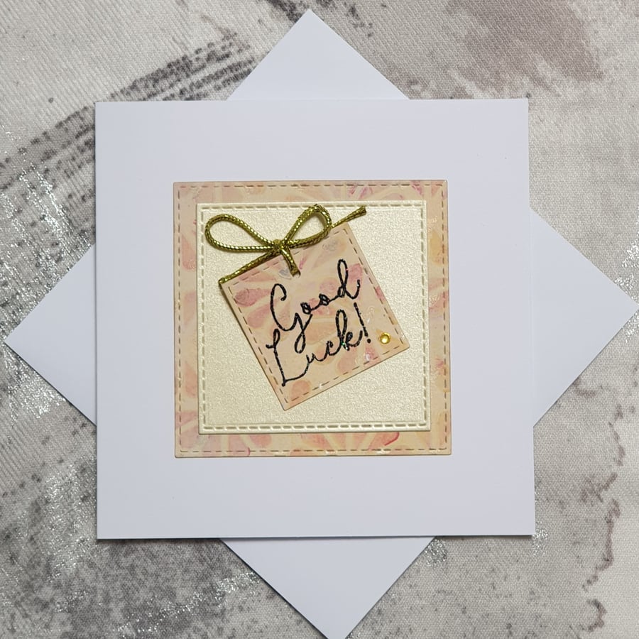 Good Luck Card Yellow Folksy