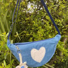 Denim crossbody slouch bag