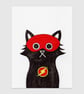 Lightning Cat Print, Black Cat Superhero Wall Art - Image 3