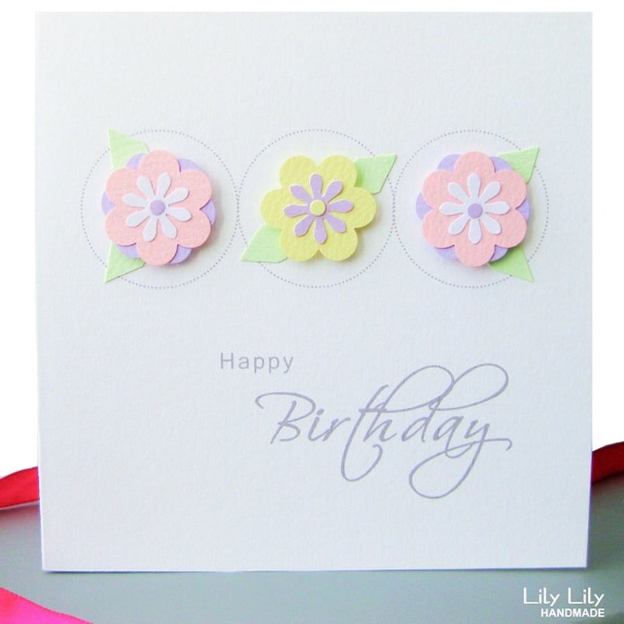 Handmade Birthday Card - Spring Blossom - Folksy