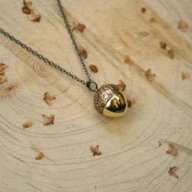 Handmade Brass Acorn Necklace