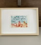 A day at the beach part 2 - Original Collagraph Print .  Seaside Art - Image 3