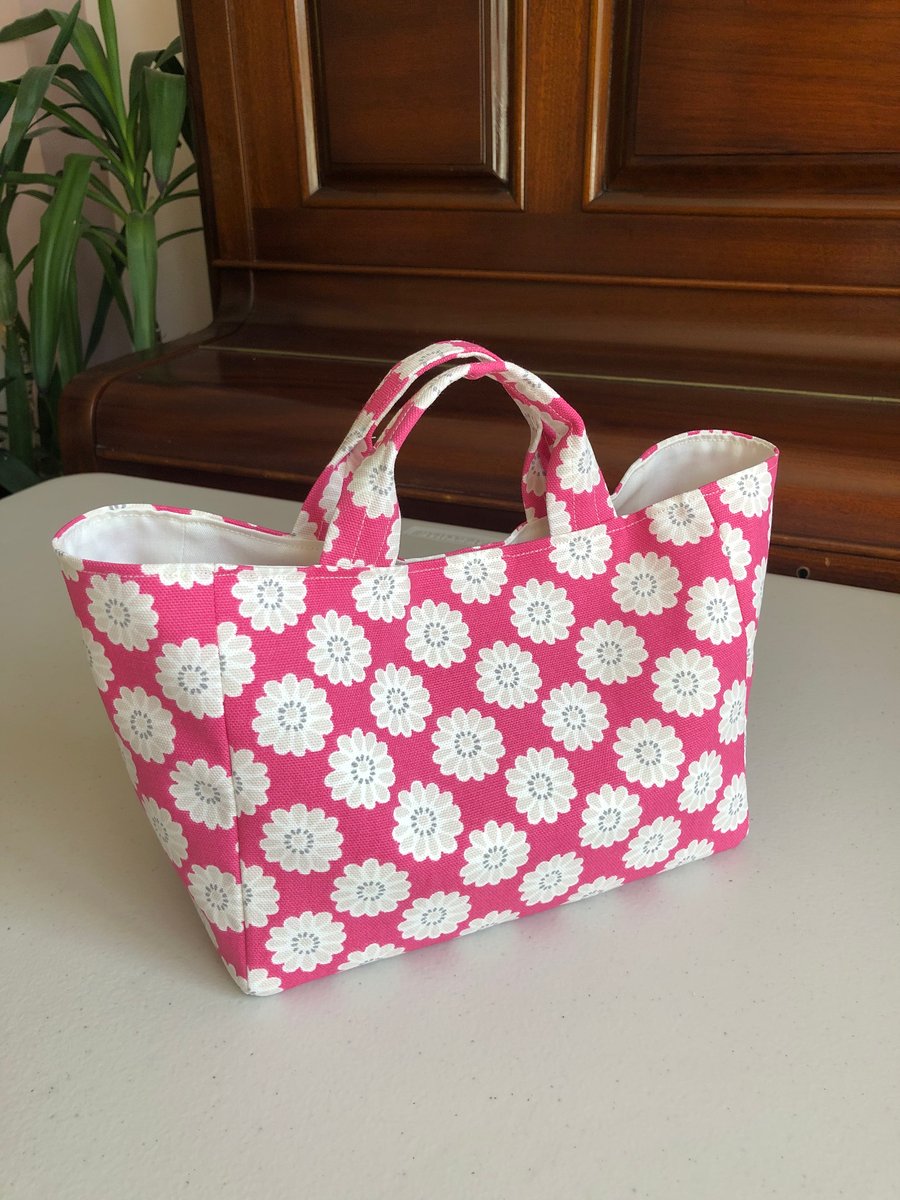 Handmade fabric bag. ( pink)