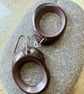 Eco purple tagua nut hoop earrings - Image 3