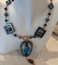 Non-tarnish Copper Necklace with Sea Sediment Jasper & Hematite Beads - Image 4