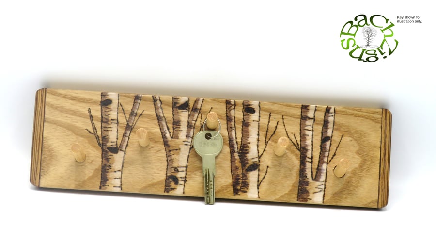 Five Key Holder in Two Woods – SKU-KH2