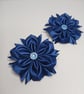 Dark Blue Ribbon Roses with Rhinestones, Cute Toddler Pigtail Elastics, Birthday - Image 10