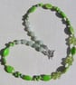 Green Sea Sediment Jasper, Peridot & Green Jade Gemstone Beaded Necklace - Image 3