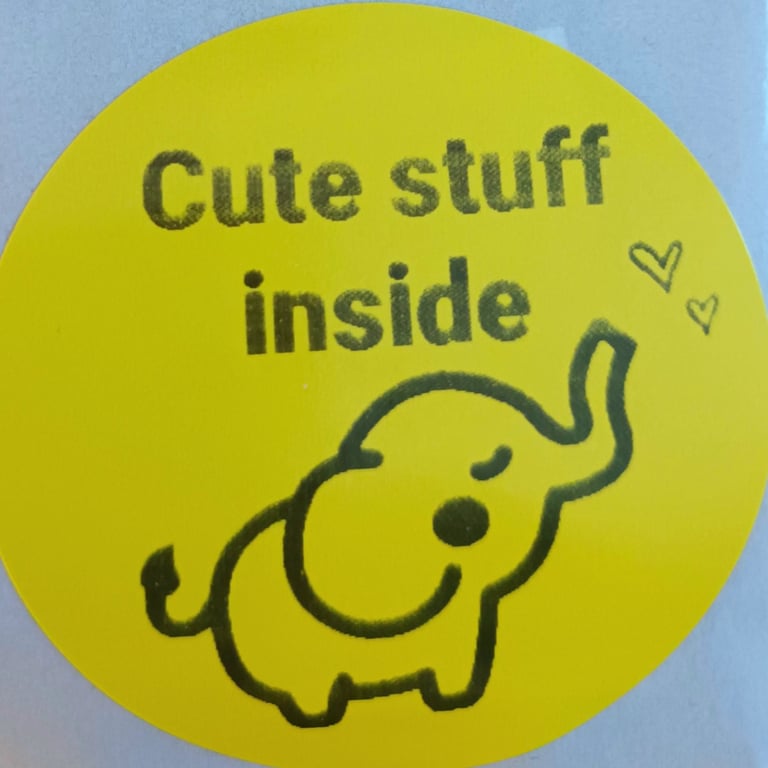 50 'Cute Stuff Inside' Thermal Printed Stickers (EY)