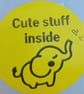 50 'Cute Stuff Inside' Thermal Printed Stickers (EY)